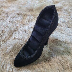 Shoe Ring Holder High Heel Velvet Black